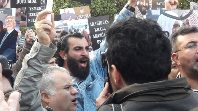 Suudi Arabistan Başkonsolosluğu Önünde Yemen Eylemi