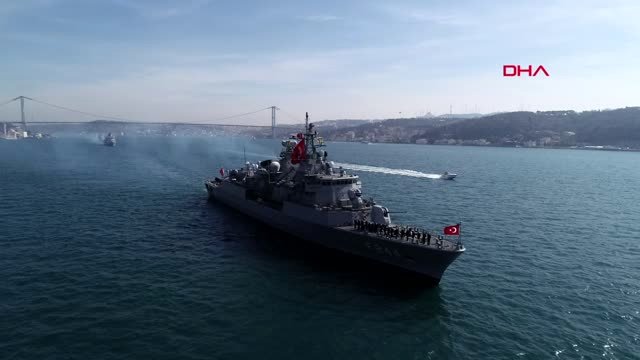 Mavi Vatan Tatbikatına Katılan Gemilerin Beşiktaş’tan Geçişi Havadan Görüntülendi
