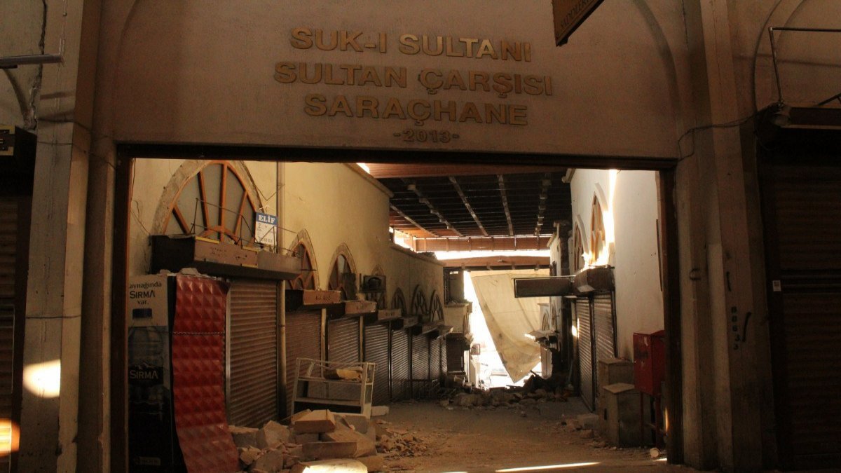Kahramanmaraş’ta bulunan tarihi çarşı depremden sonra kapatıldı